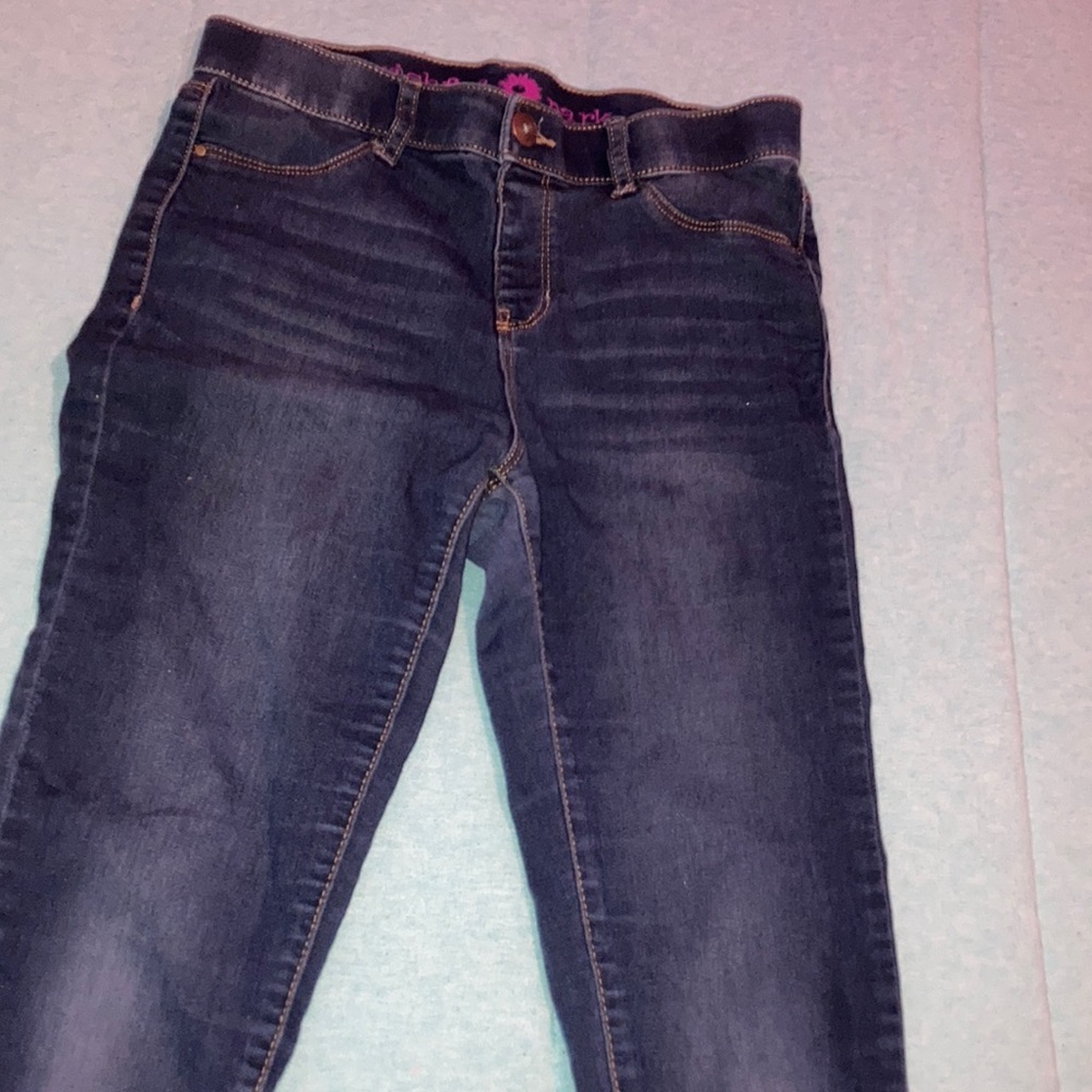 High rise blue jeans